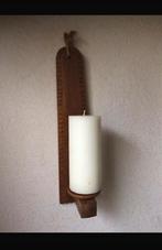 Vintage houten kandelaar kaarsen houder voor de wand muur, Ophalen of Verzenden, Zo goed als nieuw