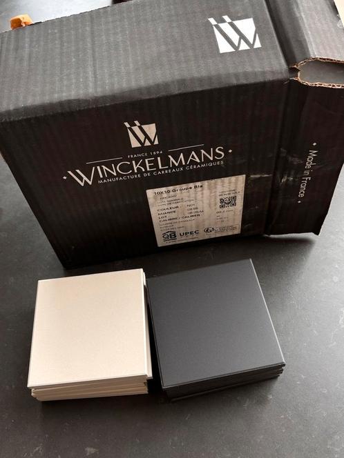 Winckelmans tegels wit zwart en rectangles, Doe-het-zelf en Verbouw, Tegels, Zo goed als nieuw, Wandtegels, Keramiek, Minder dan 20 cm