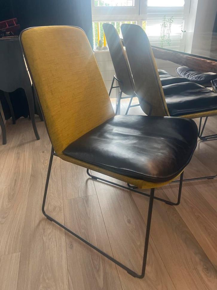 KFF Eetkamerstoelen - Set van 4, Huis en Inrichting, Stoelen, Gebruikt, Vier, Leer, Overige kleuren, Ophalen