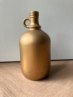 Gave goudkleurige fles, Huis en Inrichting, Woonaccessoires | Vazen, Minder dan 50 cm, Glas, Ophalen of Verzenden, Zo goed als nieuw