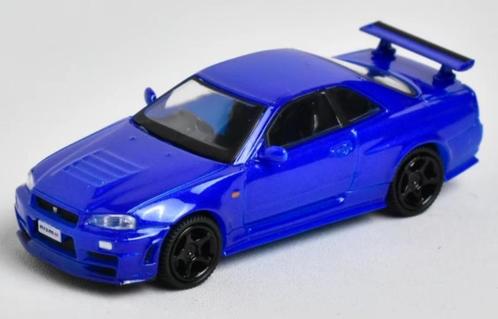Nissan GTR34 blauw, Hobby en Vrije tijd, Modelauto's | 1:87, Zo goed als nieuw, Auto, Overige merken, Ophalen of Verzenden