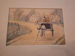 Aquarel Paard en Koets ges. O Eerelman, Antiek en Kunst, Kunst | Tekeningen en Foto's, Ophalen of Verzenden