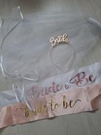 Bride to be accessoires tiara sjerp sluier, Verzenden, Zo goed als nieuw, Wit, Accessoires