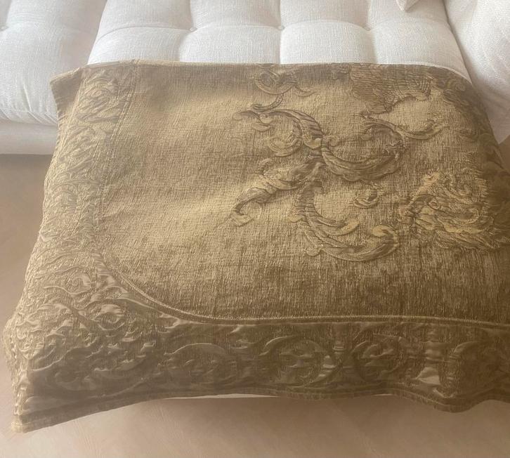 Donkergroene sprei – klassiek design – 249x162 cm, Huis en Inrichting, Woonaccessoires | Kussens, Zo goed als nieuw, Ophalen of Verzenden
