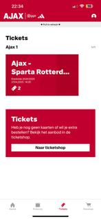 Ajax sparta f side, Tickets en Kaartjes, December