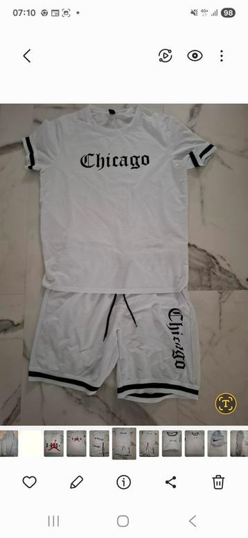 Witte Chicago Set - T-shirt & Shorts kinderen beschikbaar voor biedingen