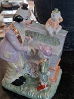 Antiek Porseleinen Beeldje Clown met Orgel, Antiek en Kunst, Ophalen of Verzenden