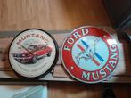 Mustang bord  en mustang  klok, Ophalen of Verzenden, Zo goed als nieuw, Reclamebord