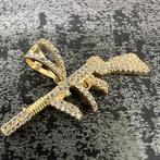 14k gouden uzi kettinghanger pistool geweer hanger