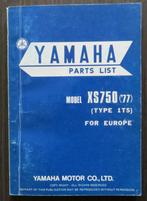Originele Yamaha XS750 Parts List 1977, Motoren, Yamaha