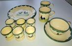 Vintage handgeschilderd (ontbijt)servies met kippen, Antiek en Kunst, Ophalen
