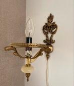 Vintage messing wandlamp met albast kleine fitting, Huis en Inrichting, Lampen | Wandlampen, Gebruikt, Ophalen of Verzenden, Metaal