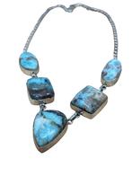 Larimar Edelsteen Ketting - Handgemaakt, Sieraden, Tassen en Uiterlijk, Kettingen, Blauw, Nieuw, Ophalen of Verzenden, Steen of Mineraal