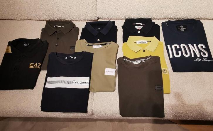 Shirts & polo’s (Maat S + M):, Kleding | Heren, T-shirts, Gedragen, Maat 48/50 (M), Blauw, Ophalen of Verzenden
