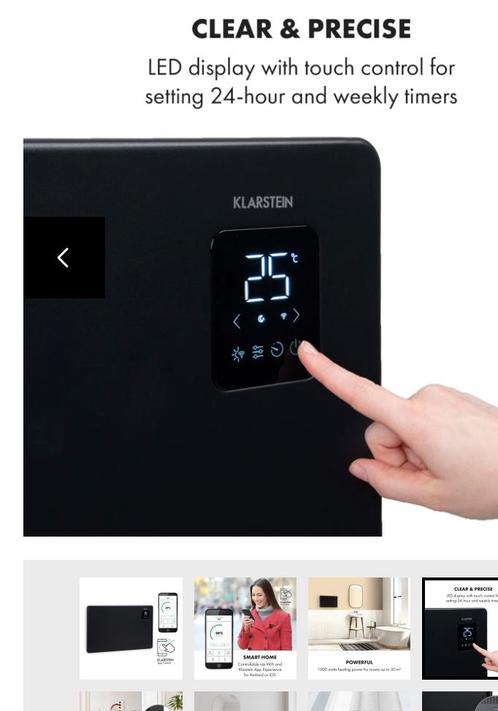 Klarstein Smart convectorverwarming, zgan!, Huis en Inrichting, Kachels, Zo goed als nieuw, Hangend, Overige soorten, Overige brandstoffen