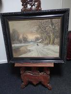 Schilderij winterse voorstelling, Ophalen of Verzenden