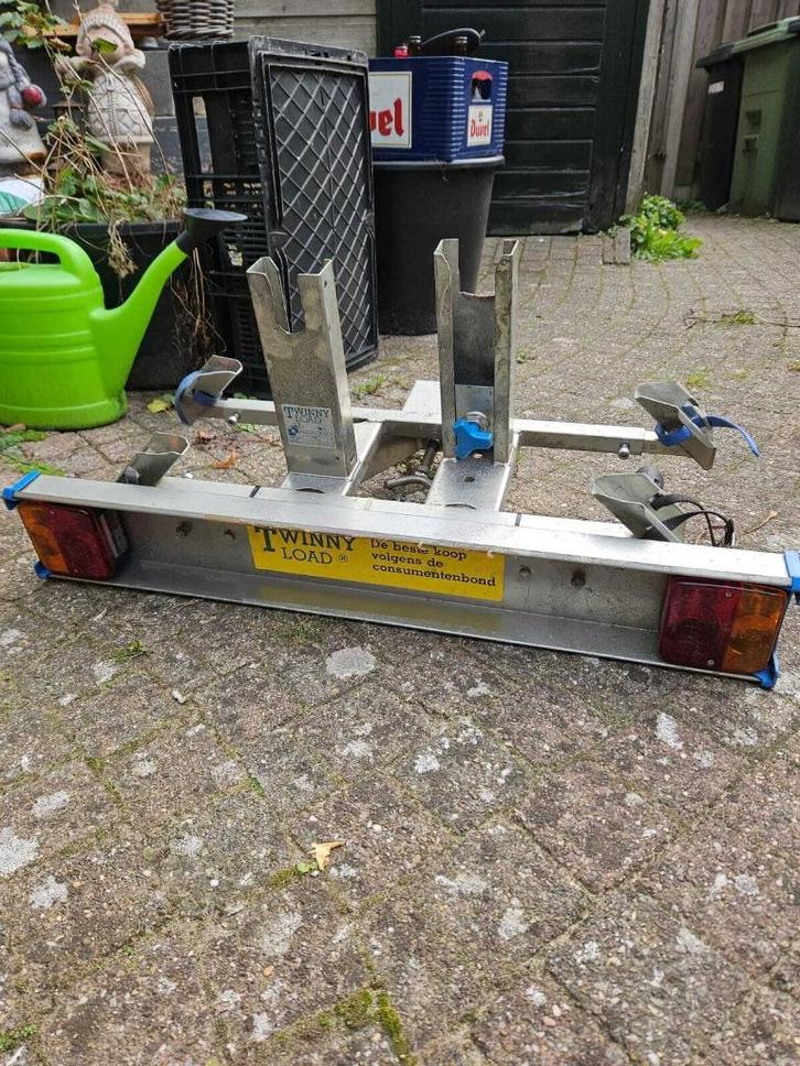 Stevige Twinnyload voor 2 fietsen, Auto diversen, Fietsendragers, Gebruikt, Trekhaakdrager, 2 fietsen, Ophalen