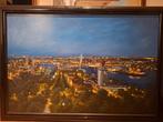 Olieverf Schilderij Rotterdam Skyline - Jaren 90, Ophalen of Verzenden