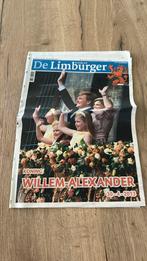 De Limburger inhuldiging koning Willem Alexander, Ophalen of Verzenden, 1980 tot heden, Krant