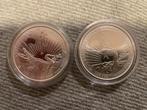 2 x 1 oz zilveren munten - Tokelau Untamed Landscapes, Ophalen of Verzenden, Zilver