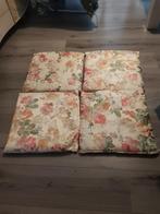 4 kussens met bloemenprint, Ophalen of Verzenden, Zo goed als nieuw, Beige, Vierkant