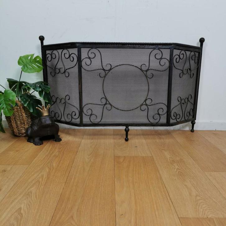 Antiek haardscherm, openhaardscherm. Smeedijzer, Huis en Inrichting, Haarden, Gebruikt, Overige soorten, Ophalen of Verzenden