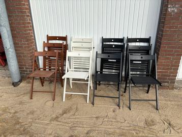 Houten Klapstoelen - verschillende kleuren beschikbaar voor biedingen