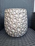 Mooie bloempot zilverkleurig hoogte 25,5 cm diameter 20, Ophalen, Steen, Overige kleuren, Zo goed als nieuw