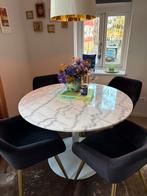 Marmeren eettafel - diameter 110 cm, Huis en Inrichting, Tafels | Eettafels, Ophalen, 100 tot 150 cm, Rond, Zo goed als nieuw