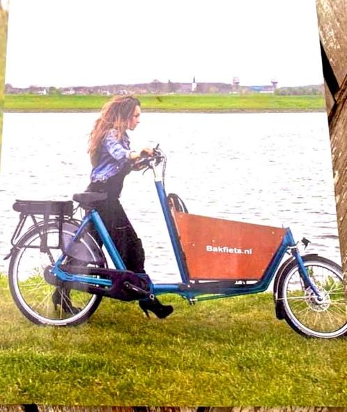 Elektrische bakfiets cargo bike short petrolblauw nieuwe acc, Fietsen en Brommers, Fietsen | Bakfietsen, Zo goed als nieuw, Overige merken