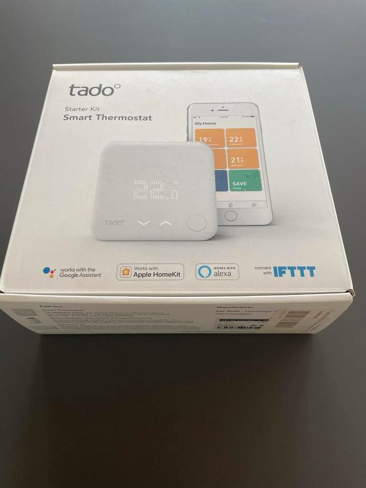 Tado Starter Kit Slimme Thermostaat, Doe-het-zelf en Verbouw, Thermostaten, Zo goed als nieuw, Slimme thermostaat, Ophalen