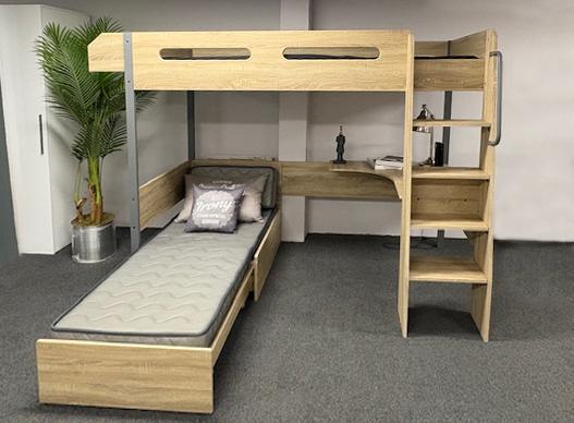 Jasper hoogslaper - 90x200 - Blank eiken, Huis en Inrichting, Slaapkamer | Stapelbedden en Hoogslapers, Nieuw, Ophalen of Verzenden