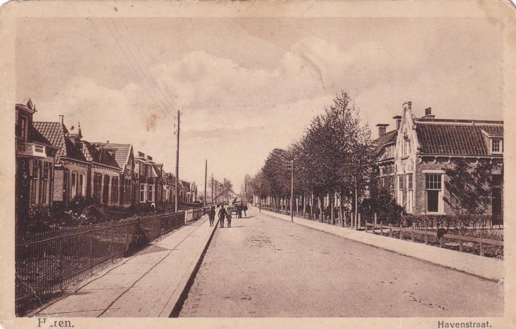 Ansichtkaart Haren Havenstraat, Ophalen of Verzenden, 1920 tot 1940, Gelopen, Groningen