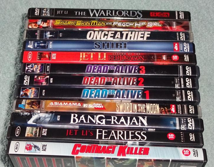 12x DVD actie films uit Azië - Jet Li - Dead or alive 1/2/3, Cd's en Dvd's, Dvd's | Actie, Gebruikt, Alle leeftijden, Ophalen of Verzenden