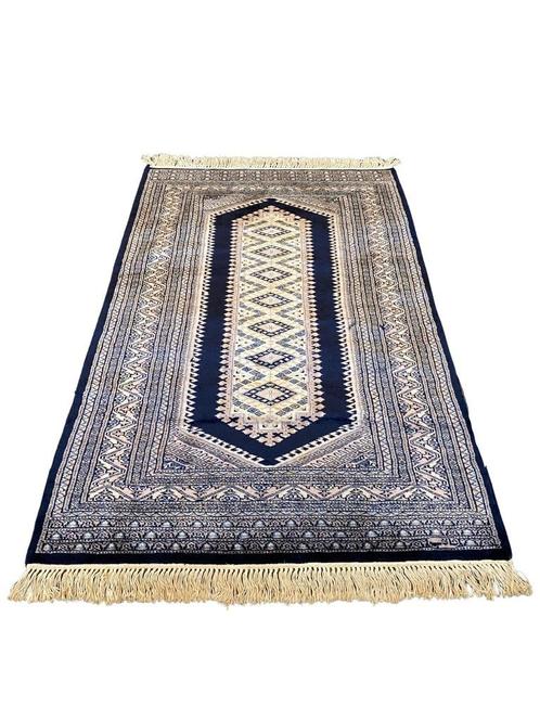 Pakistaans Bokhara vloerkleed handgeknoopt 92x152cm, Huis en Inrichting, Stoffering | Tapijten en Kleden, Gebruikt, 50 tot 100 cm