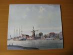 Zierikzee met molen den haas aquarel kunstenaar gerrit neven, Verzenden, Voor 1940, Zo goed als nieuw