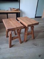 2 massief houten bijzettafeltjes ubud xenos, Ophalen, Rechthoekig, Minder dan 55 cm