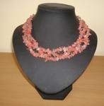 Ketting van drie rijen cherry quartz, Sieraden, Tassen en Uiterlijk, Kettingen, Info.adorabeads@gmail.com, Want 18 Hoogvliet, Adorabeads