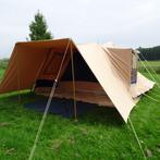 6 persoons katoenen Sperwer storm tent, Caravans en Kamperen, Ophalen, Zo goed als nieuw, Tot en met 6