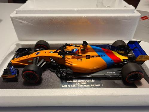 Mclaren Renault MCL33, Alonso GP Abu Dhabi 2018, Hobby en Vrije tijd, Modelauto's | 1:18, Nieuw, Auto, MiniChamps, Ophalen of Verzenden