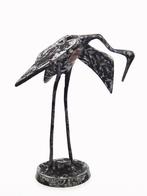 Vintage 60s 70s kraanvogel flamingo vogel beeld koper zwart, Verzenden, Zo goed als nieuw, Dier