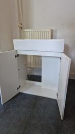Witte wastafelkast & wastafel met kraan ( Ikea), Huis en Inrichting, Badkamer | Badkamermeubels, Ophalen, Gebruikt, 50 tot 100 cm