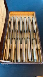 Antieke messenset - in opbergkoffer, Antiek en Kunst, Antiek | Bestek, Ophalen of Verzenden