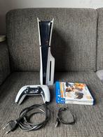 Playstation 5 slim disc + 2 games, Spelcomputers en Games, Spelcomputers | Sony PlayStation 5, Ophalen, Zo goed als nieuw, Playstation 5