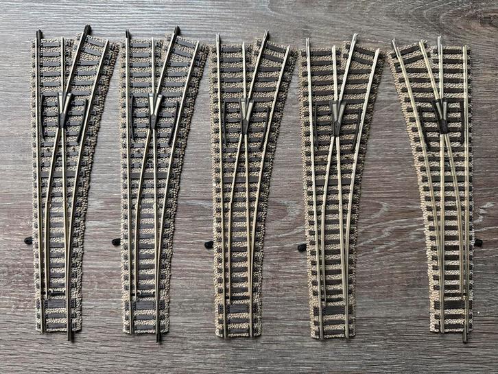 Fleischmann Profi rails, wissels (5 stuks), Hobby en Vrije tijd, Modeltreinen | H0, Gebruikt, Rails, Gelijkstroom, Fleischmann