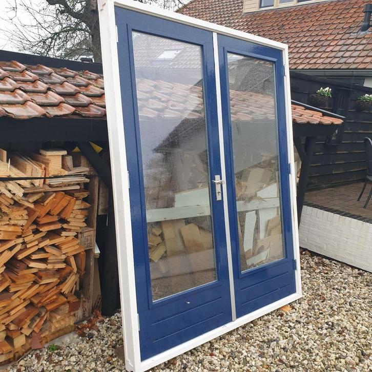Hardhouten tuindeuren/ dubbele/ openslaande deuren/ pui, Doe-het-zelf en Verbouw, Kozijnen en Schuifpuien, Deurkozijn, Hout, 150 tot 225 cm