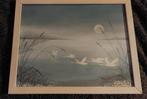 Waterlandschap met Zwanen - 1987, Antiek en Kunst, Kunst | Schilderijen | Klassiek, Ophalen of Verzenden