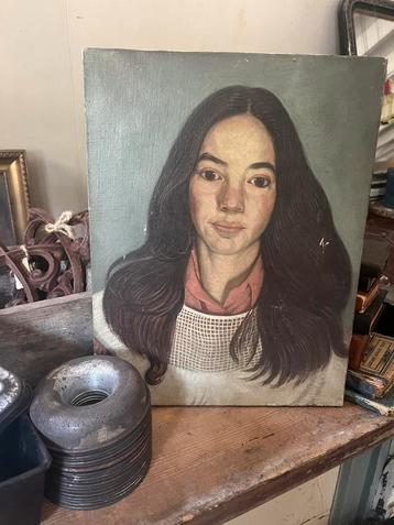 Oud Frans olieverf schilderij - Mentha Brocante beschikbaar voor biedingen