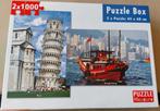 Toren van Pisa + Hong Kong boot Puzzle Box - twee legpuzzels, Ophalen, 500 t/m 1500 stukjes, Zo goed als nieuw, Legpuzzel