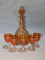 Carnival glass fles + glazen - Black Friday Deal, Ophalen of Verzenden